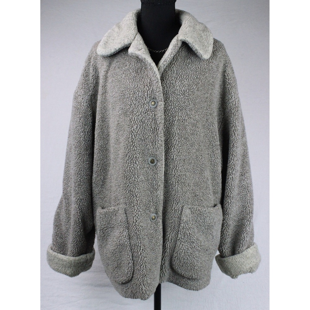 Vintage Shearling Sherpa Jacket Outdoors Grandmacore Woman Women's Medium